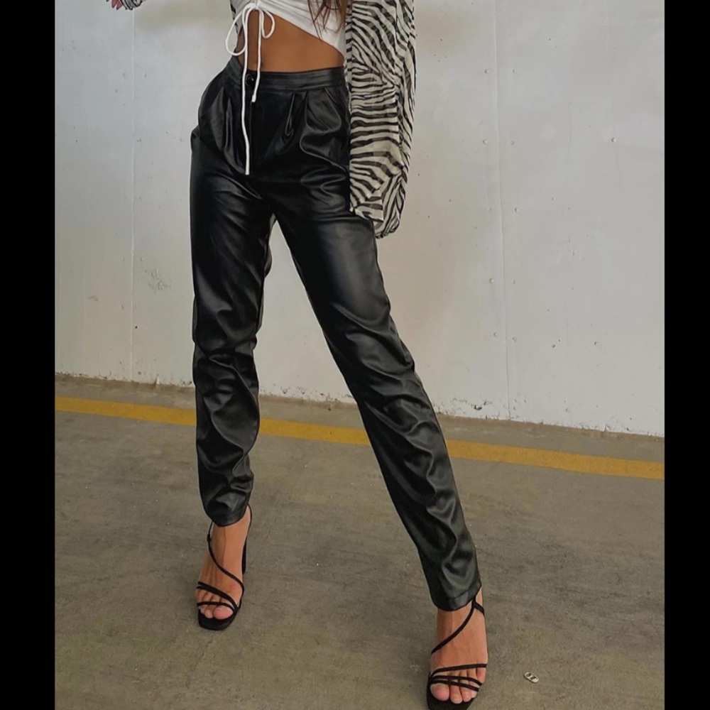 Faux leather pants